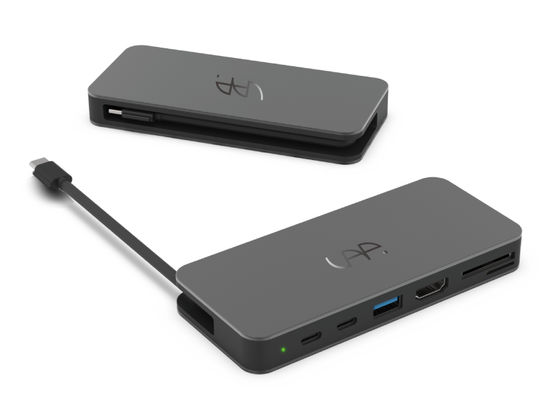 Two dark gray SAP SSD HUB units with a cable