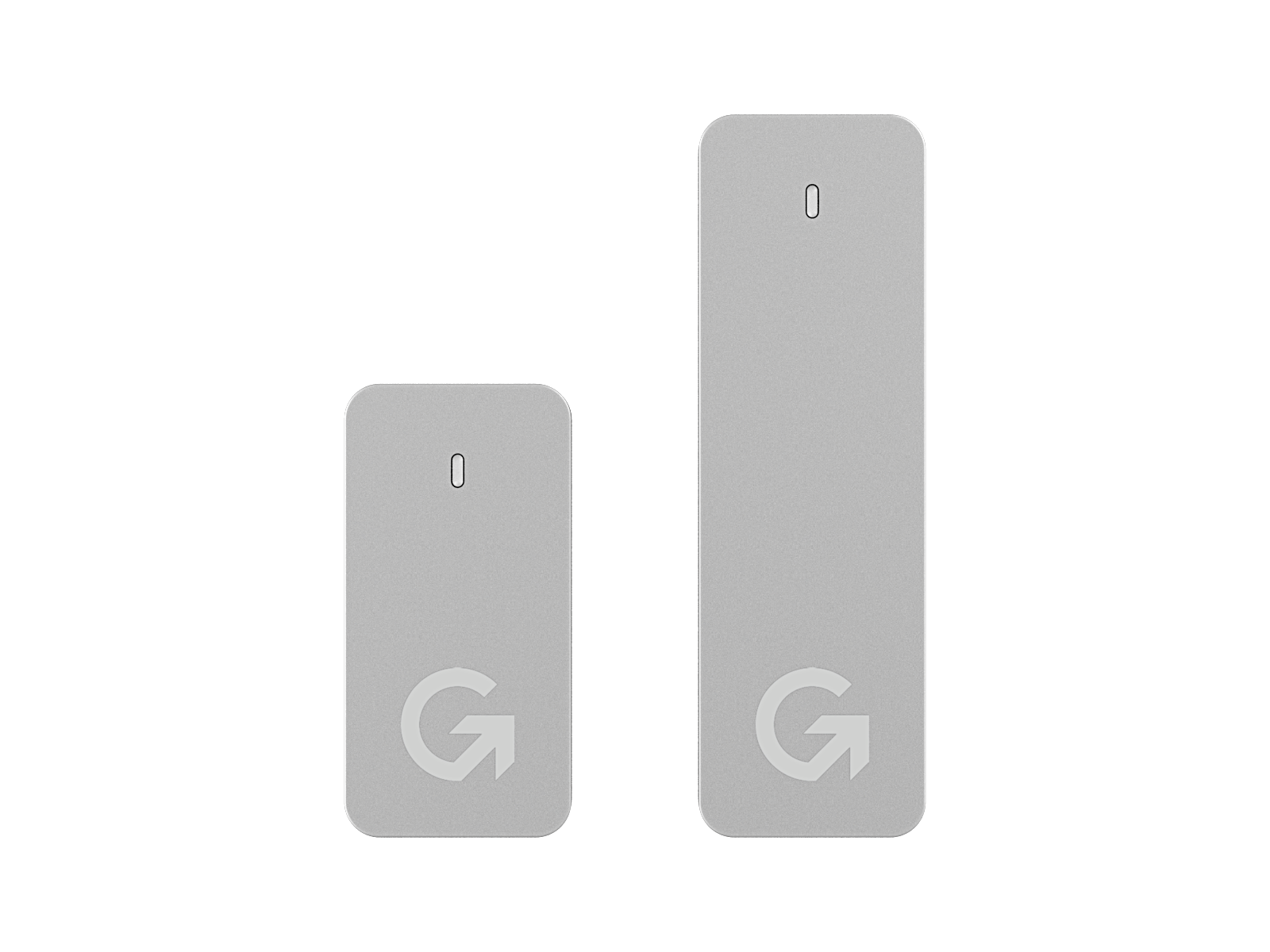 Silver GameToGo 2 and GameToGo 2 Max portable drives